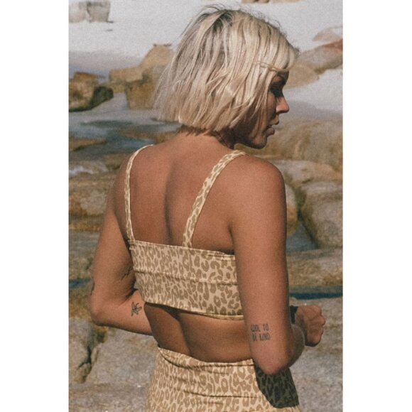 💕SPELL & THE GYPSY💕 Wild Thing Crop Top ~ Mustard Yellow Cheetah Small S NWT - Picture 5 of 16